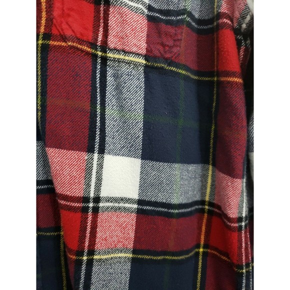 American Eagle Flannel Button Down Red Blue Plaid Mens Size Medium - Picture 3 of 10